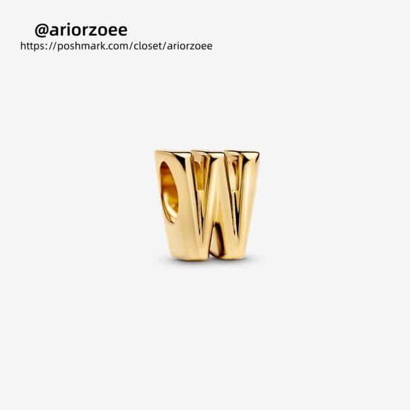 Pandora Letter W Alphabet Mini Charm|Pendant - Picture 1 of 2